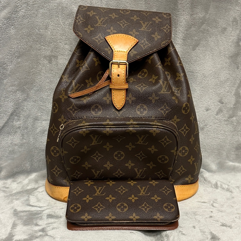 BUNDLE! Louis Vuitton Vintage Montsouris Backpack Monogram Canvas GM Brown